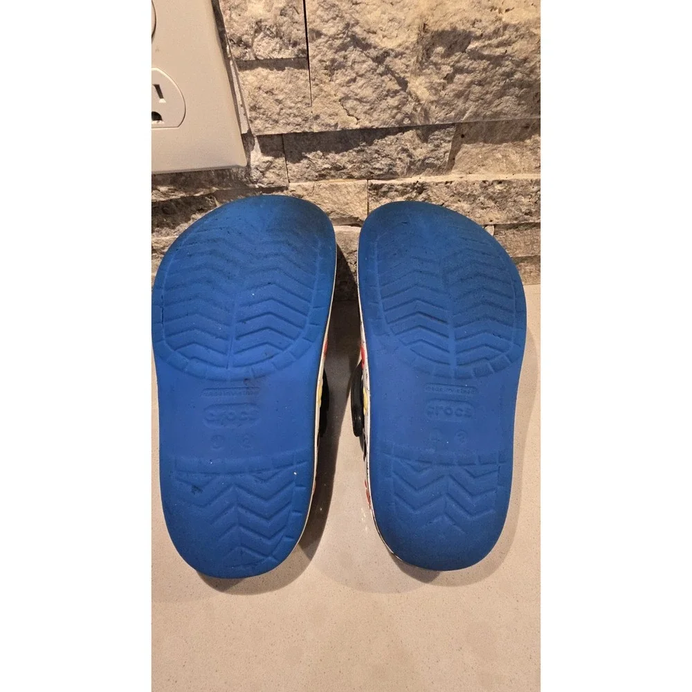 Disney Mickey Mouse Blue Crocs Kids Slip-On Garden Water Shoe Comfort Foam SZ J2